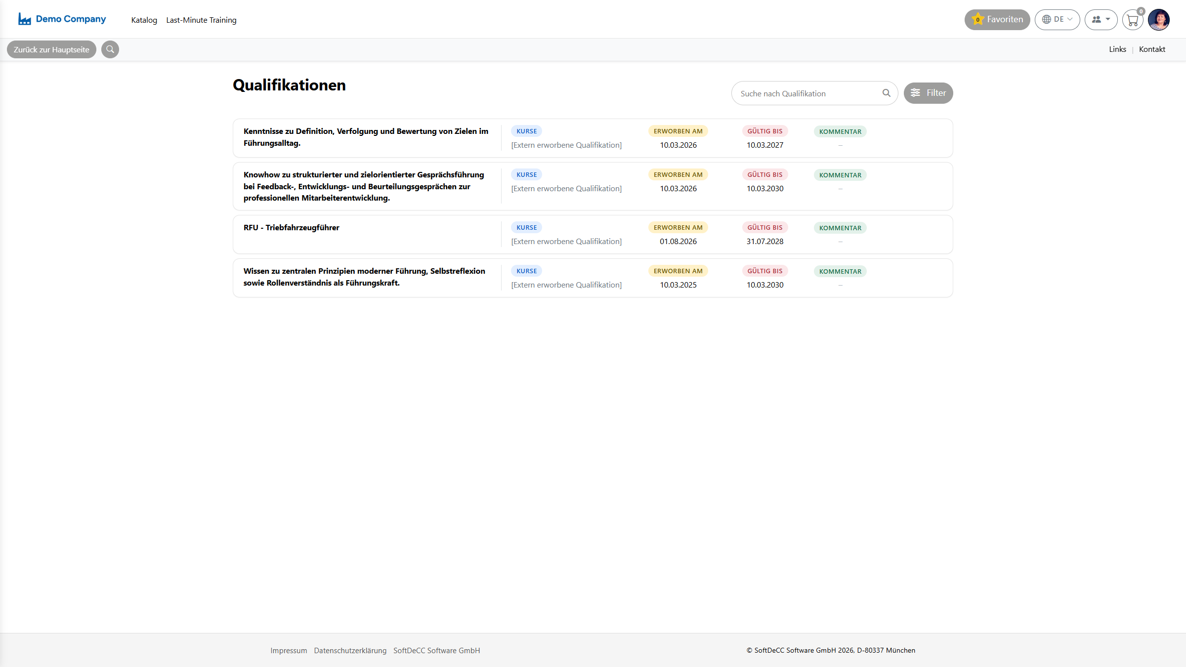 Qualifications Overview