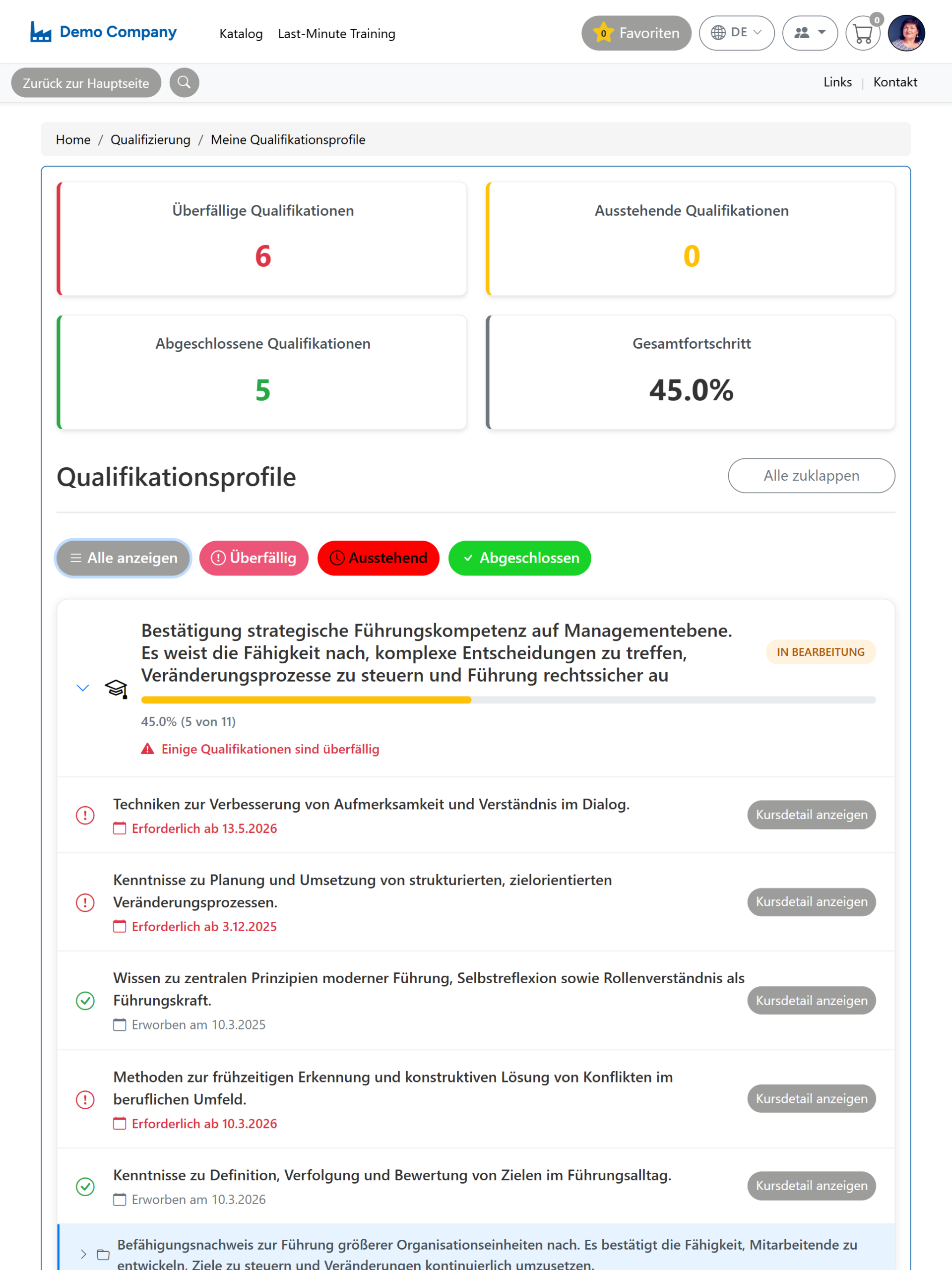 Learning Path Based on Qualification Profile